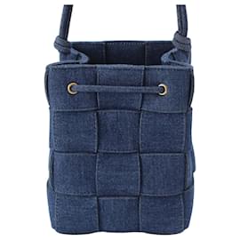 Bolso Bucket Bottega Veneta Blue Small Denim Maxi Intrecciato Cassette