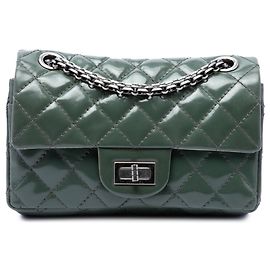Chanel Green Quilted Patent Reissue 2.55 Double Compartment Single Flap 224