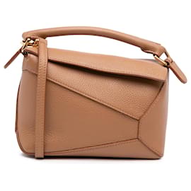 LOEWE Borsa Mini Puzzle in pelle di vitello marrone