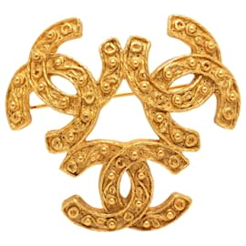 Spilla Triple CC placcata oro Chanel Gold