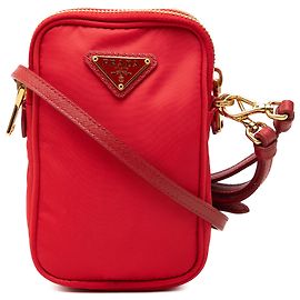 Funda para móvil con doble cremallera en Tessuto rojo Prada