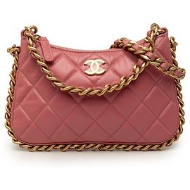 Chanel Pink CC Quilted Lambskin Trendy Chain Around Hobo
