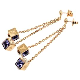 Orecchini Louis Vuitton Gold Gold Plated Strass Gamble Drop Push Back