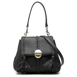 Chloé Penelope Soft Satchel in pelle di vitello a grana piccola nera