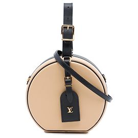 Louis Vuitton Petite Boite Chapeau en cuir de veau bicolore beige