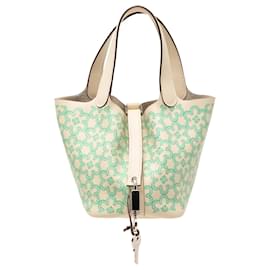 Hermès White Micro Swift Lucky Daisy Picotin Lock 14