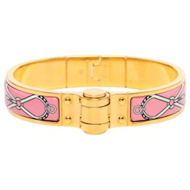 Hermès Pink Narrow Charniere Uni Enamel Bracelet