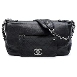Chanel Black Caviar Pocket In The City Single Flap