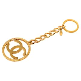 Portachiavi Chanel Gold CC placcato oro