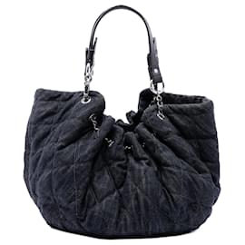 Borsa Tote Chanel Blue Large Quilted Denim Stretch Spirit