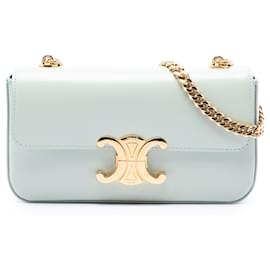 Borsa a tracolla Celine Claude Triomphe in pelle di vitello lucida verde - Céline