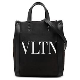 Valentino Tote Mini in tela nera con Rockstud VLTN