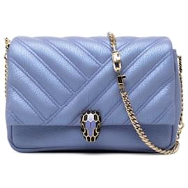 Borsa a tracolla Serpenti Cabochon in pelle viola Bvlgari - Bulgari