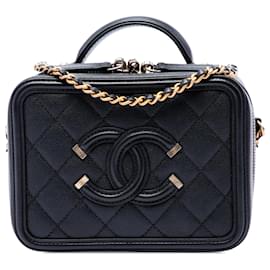 Beauty Case Chanel Black Small Caviar CC Filigree