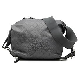 Borsa a tracolla trekking in nylon Intrecciato grigio Bottega Veneta