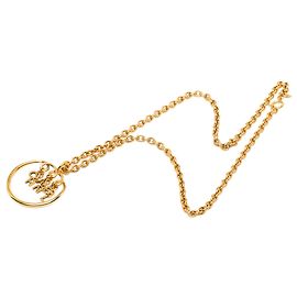 Collana con pendente con ciondoli a lettera Chanel Gold placcato oro