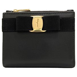 Cartera de cuero plegable Vara Ribbon Salvatore Ferragamo