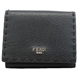 Fendi Tri-fold Wallet aus schwarzem Leder