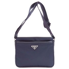 Borsa a tracolla Prada 2VH093 con logo metallico
