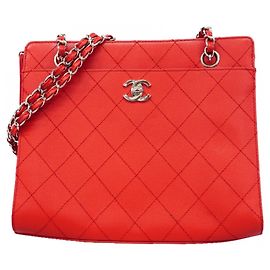 Borsa Tote Chanel Red Matelassé Chain