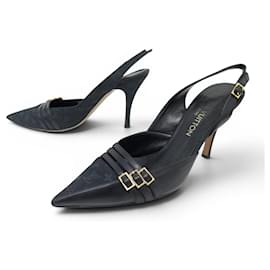 LOUIS VUITTON CATHERINE MONOGRAM MINI LIN 39 SLINGBACKS SHOES