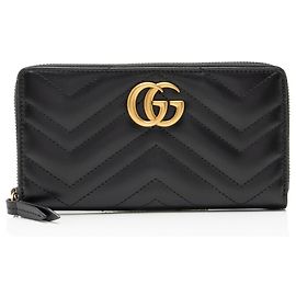 Portafoglio con zip Gucci Matelasse Leather GG Marmont