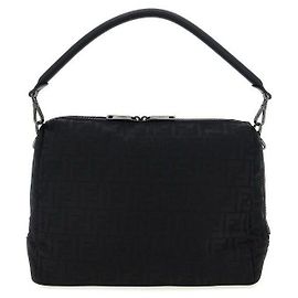 Fendi Valigetta in pelle e poliammide nera