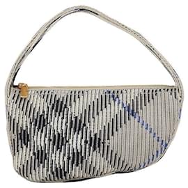 Borsa Burberry Check Mini in maglia beige