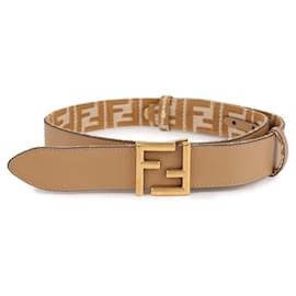 Ceinture réversible Fendi en cuir beige