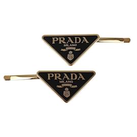 Prada Clip per capelli in metallo nera