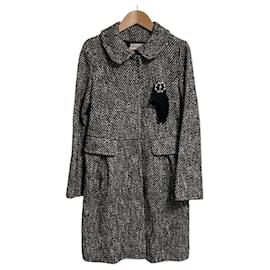 Abrigo de tweed azul LANVIN con corsé