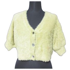 Autre Marque Cardigan in maglia con maniche di piume GRACE CONTINENTAL