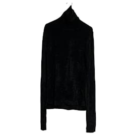 Autre Marque UN3D. ROLLKRAGEN TOP AUS VELOURS Veloursstrick-Top