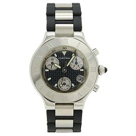 Cartier Must21 Chronoscaph Edelstahl Quarz Chronograph