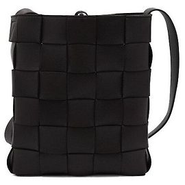 Bottega Veneta Borsa Messenger Crossbody Cassette Intrecciato marrone