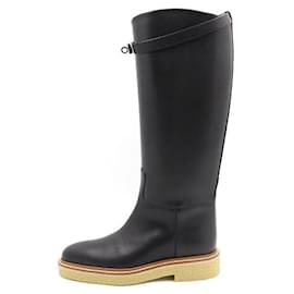 Schwarze Lederstiefel Kelly Buckle Honey für Damen - Hermès