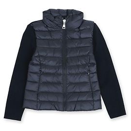 Jaqueta acolchoada Moncler Kids Tricot em mistura de lã (Navy)