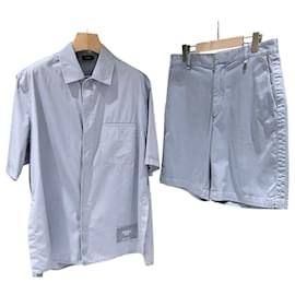 Set aus Baumwoll-T-Shirt mit kurzen Ärmeln und Shorts mit Logo-Patch - Fendi