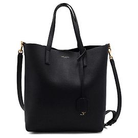 Saint Laurent Sacola de compras e bolsa de ombro em couro preto