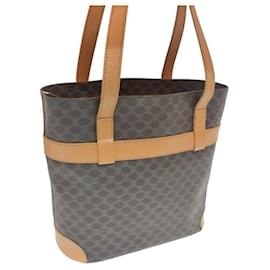 Céline Borsa a tracolla in macadam con bordi in pelle marrone