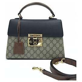 Padlock GG Supreme Canvas Small Top Handle Tote Bag Umhängetasche - Gucci