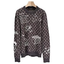 Monogramm-bestickter Woll-Crewneck-Strickpullover - Louis Vuitton