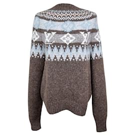 Louis Vuitton Strickpullover mit grafischem Signaturprint Braun
