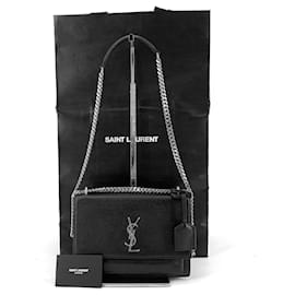 Saint Laurent Borsa a tracolla Sunset Medium in pelle di vitello nera