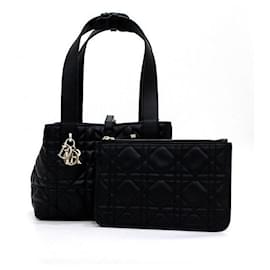 Petit sac cabas et sac à bandoulière Black Macro Cannage Toujours - Dior