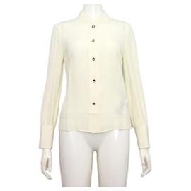 Seiden-Crepe-de-Chine-Hemd mit Kristallknöpfen - Gucci