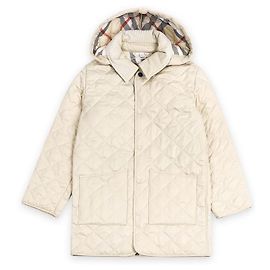 Burberry Giacca imbottita con cappuccio a quadri per bambini (Beige)