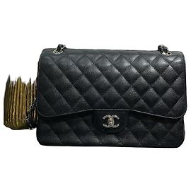 Borsa Chanel Classic Flap Large Pelle Caviar Nero