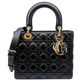 Borsa a tracolla Christian Dior Lady Cannage in agnello