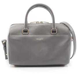 Sac de voyage Baby Duffle en cuir gris Yves Saint Laurent